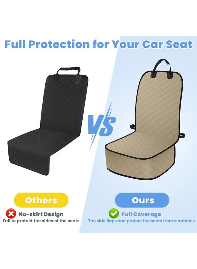 ELONGRIVER Dog Car Seat Covers, Waterproof Front Seat Cover for Dogs, Scratch-Proof, Nonslip Pet Passenger Seat Cover Protector, Universal Fit for Cars Trucks SUVs, Standard Size, Khaki - Image 5