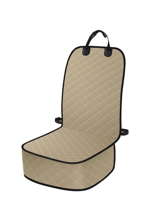ELONGRIVER Dog Car Seat Covers, Waterproof Front Seat Cover for Dogs, Scratch-Proof, Nonslip Pet Passenger Seat Cover Protector, Universal Fit for Cars Trucks SUVs, Standard Size, Khaki - Image 1