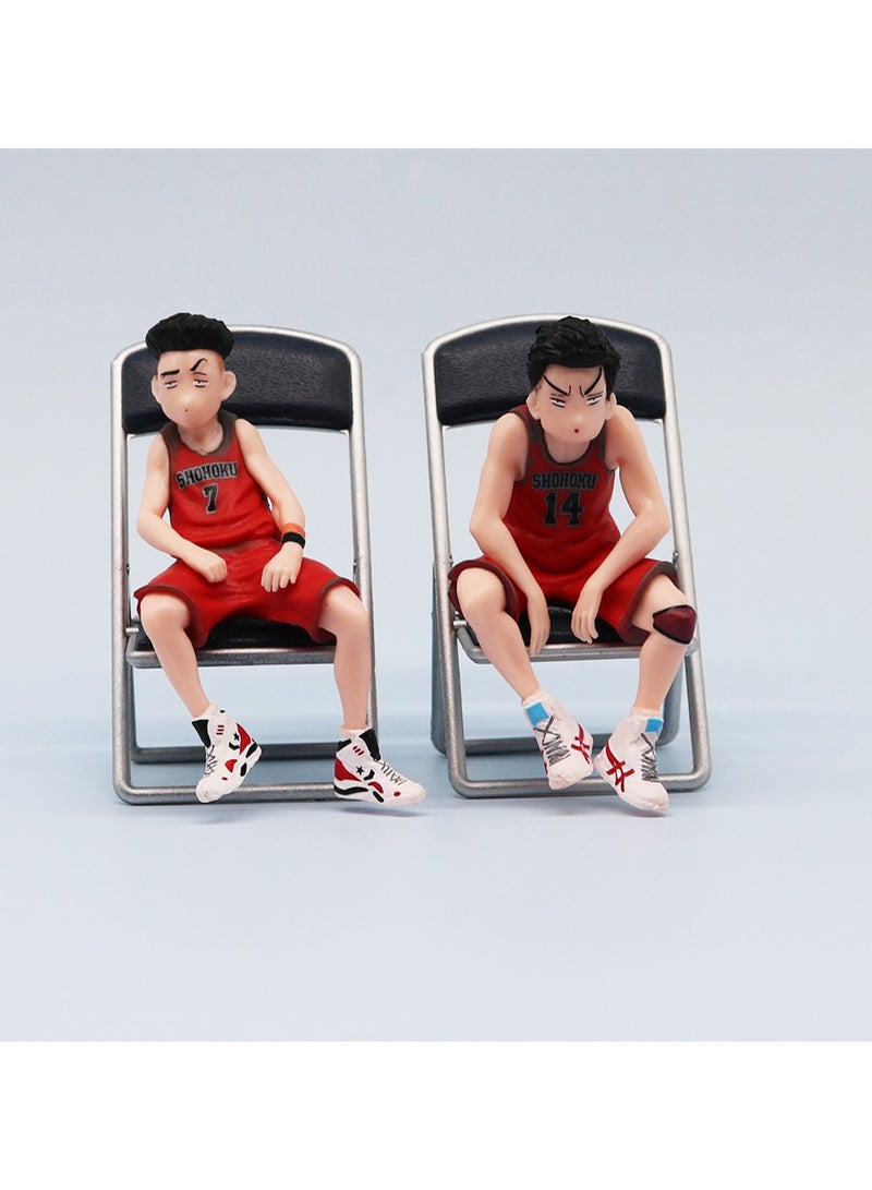 Five-Piece Set Of Slam Dunk Sitting Action Figure Model Ornaments Suitable For Collection And Gift Bag Pack  - Image 4