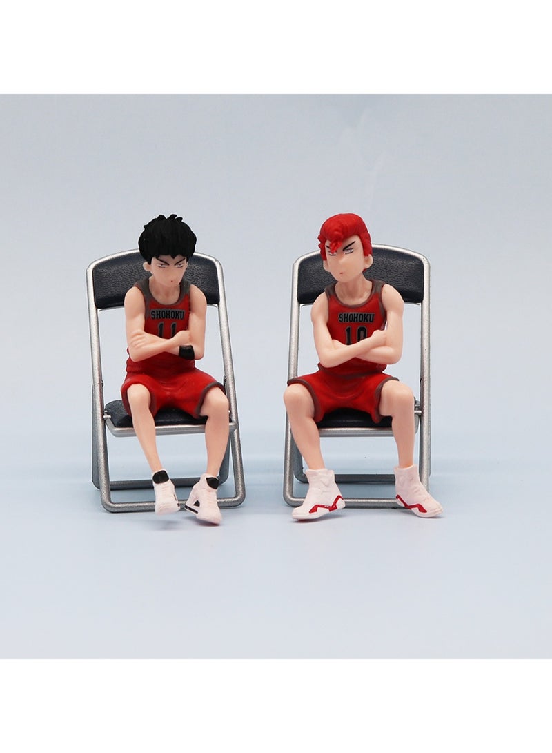 Five-Piece Set Of Slam Dunk Sitting Action Figure Model Ornaments Suitable For Collection And Gift Bag Pack  - Image 2