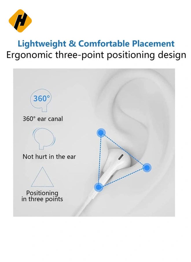 HuHa Lightning Headphone Wired for iPhone 14[Apple MFi Certified] Built-in Microphone & Volume Control, in-Ear Stereo Headset Compatible with iPhone 13 Mini/SE/13 Pro/14Pro Max/11/X/8 7-All iOS System  - Image 4