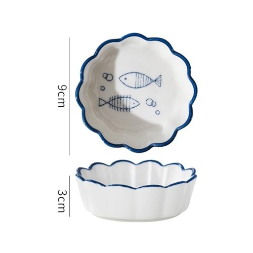 OLWICK Household Small Ceramic Bowl Set | Creative Tableware Dipping Bowls | For Soy Sauce, Vinegar, Chutney, Sushi, Ketchup, Paste Jam | Random, Set Of 4 (Bowl-L, Set Of 6), 100 ml,Multicolor - Image 3