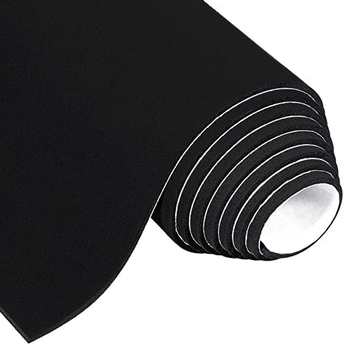 MAGZO Adhesive Foam Padding 18 Inch Thick x 12 Inch W x 59 Inch L Black Thin Neoprene Sheets Closed Cell Foam Sheet Roll