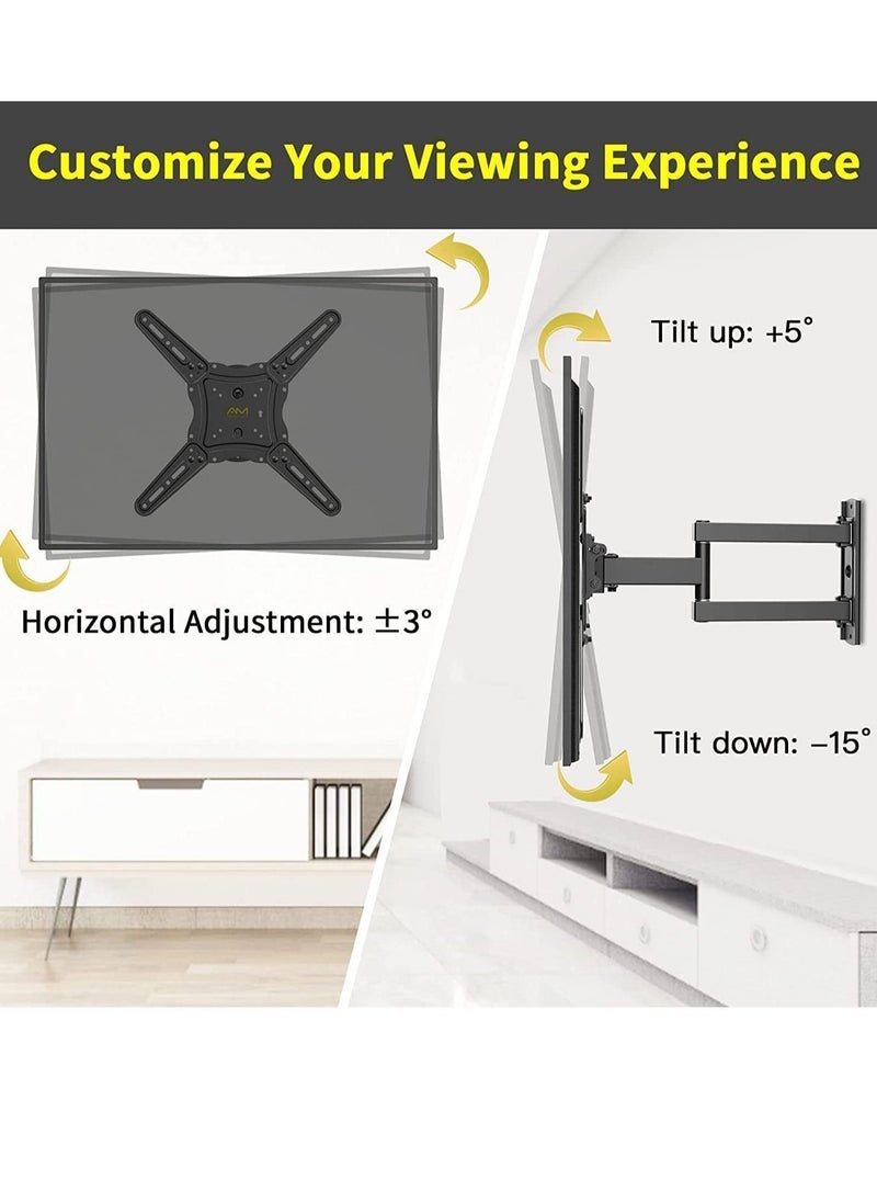 ELTRAZONE Tilt & Swivel TV Wall Mount - Heavy Duty Steel Bracket for 32-55" LED, LCD, Flat & Curved TVs, 70 lbs Capacity, VESA 400x400 - Image 2