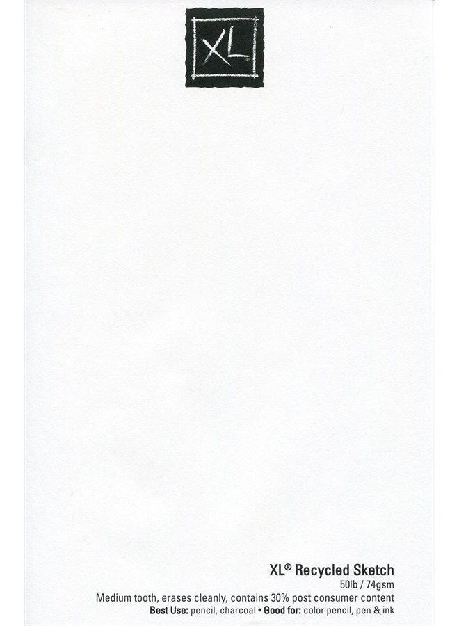 CANSON XL Series Sketchbook, Recycled, Foldover Pad, 9x12 inches, 100 Sheets (50lb/74g) - Artist Paper for Adults and Students - Graphite, Charcoal, Pencil, Colored Pencil