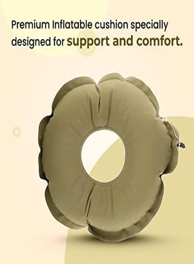 URMIT SURGICAL Rubber Orthopedic Donut Seat Cushion for Tailbone, Lower Back, Sciatica & Lumbar Pain Relief - Easy to Inflate & Deflate, Portable Air Ring Pillow (Red) - Image 5