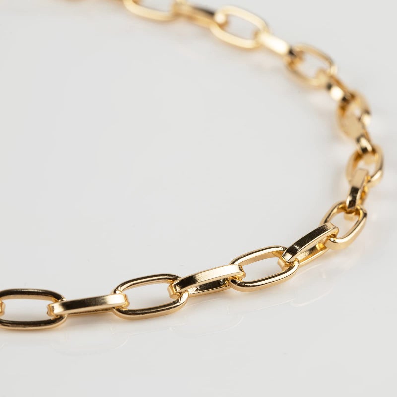 YOUBEIYEE 32.8 Feet Aluminum Link Chain Light Gold Flat Oval Chains for Jewelry Making Unwelded Paperclip Chain Spool Necklace Chains Bulk with Lobster Clasps and Jump Rings - Image 3