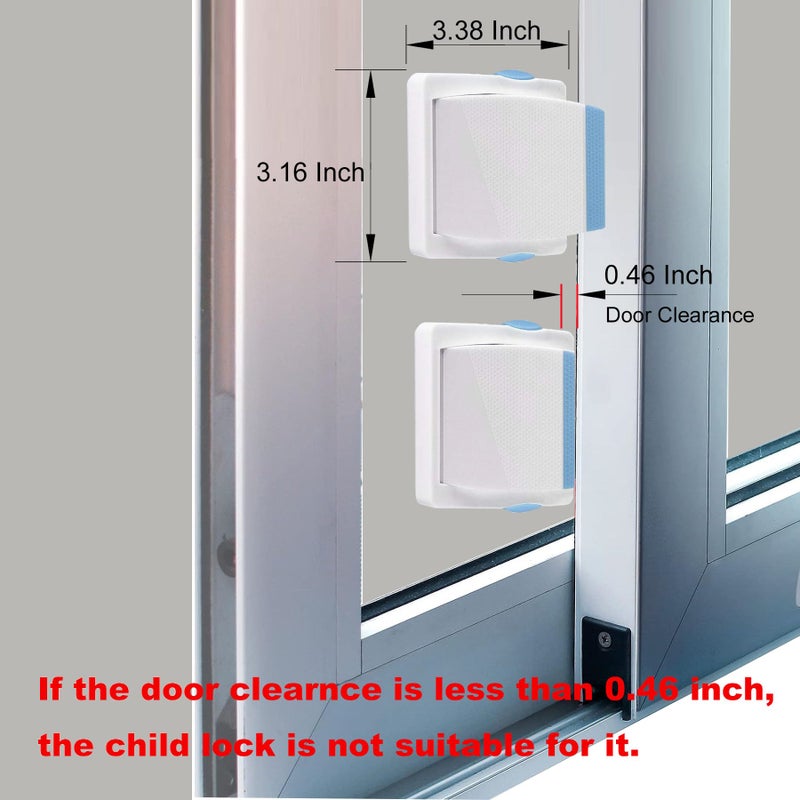 OKEFAN 4 Pack Sliding Door Lock Child Safety (Blue) - Image 3