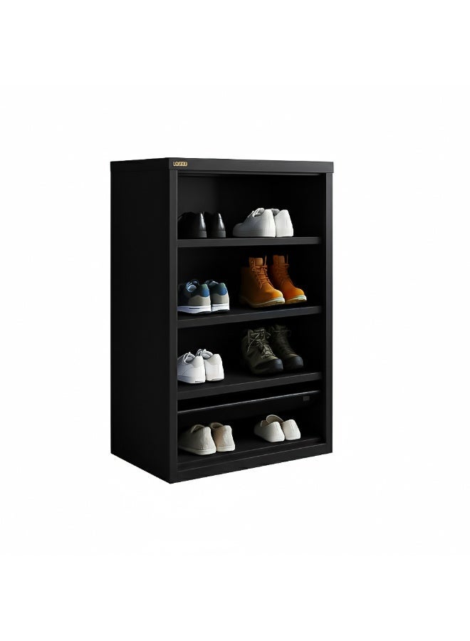 RIGID Metal Shoe Rack | 4 Tier Steel Display Cabinet with Modern Shelf Design | Free Standing Entryway Shoes Organizer Tower for Home, Office, Living Room - Image 1