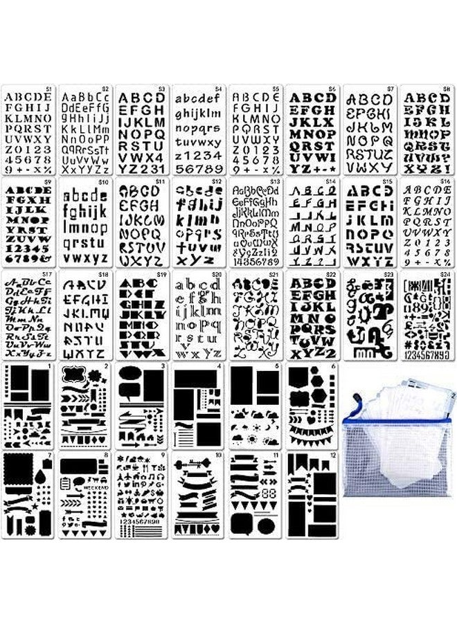 Augshy Letter Stencilsaugshy 36Pcs Planner And Journal Stencils For Bullet Journaling And Notebook Diarycraftsscrapbookbullet Journal Painting On Wood - Image 1
