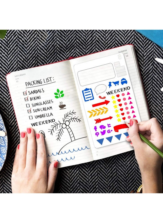 Augshy Letter Stencilsaugshy 36Pcs Planner And Journal Stencils For Bullet Journaling And Notebook Diarycraftsscrapbookbullet Journal Painting On Wood - Image 3