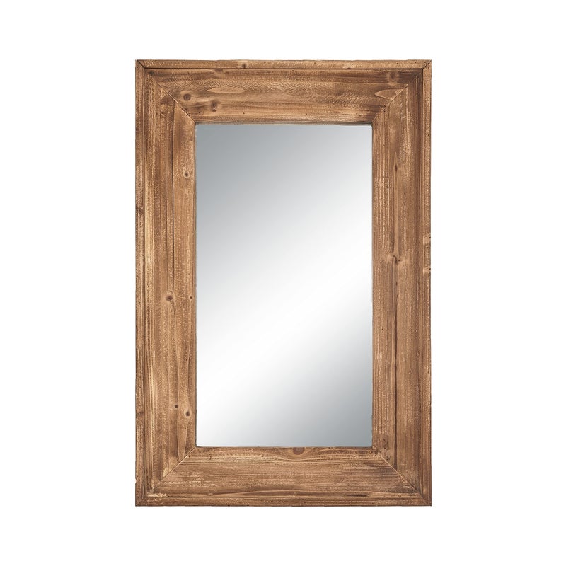 EMAISON EMAISON 36 X 24 inch Wall Mount Wood Frame Bathroom Vanity Mirror Rustic HorizontalVertical Rectangle Mirror for Over Sink Bedroom Farmhouse Home Decor Brown 