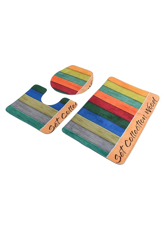 هوم كونسيبت 3 مجموعات من سجادة حمام مضادة للانزلاق + غطاء مرحاض + سجادة حمام - Image 3