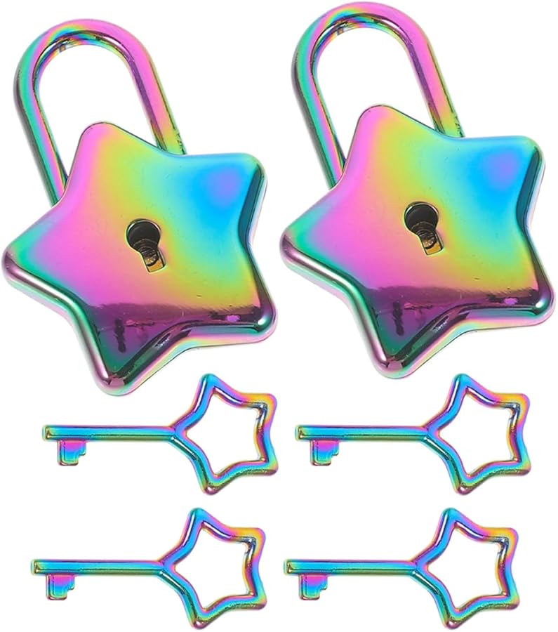 Artibetter 2 Mini Star Padlocks for Jewelry Box Luggage Diary Security Lock - Image 2