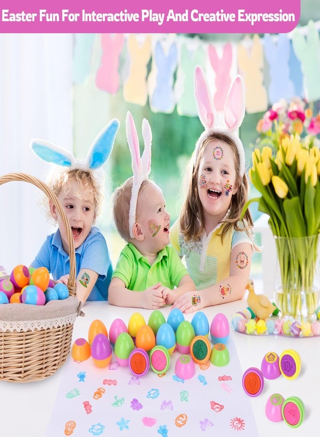 عبوة من 24 بيضة عيد الفصح معبأة مسبقًا بالألعاب، طوابع عليها رسومات عيد الفصح، حشوات لسلال عيد الفصح، طوابع ذاتية التحبير لهدايا الأطفال وتوزيعات الحفلات، حشوات لأكياس الهدايا. - Image 4