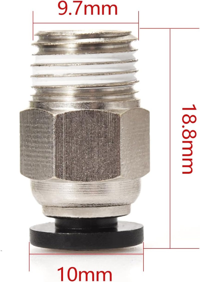 BIQU PC4-M10 Pneumatic Connector Fittings Bowden Tube Coupler Male Straight PTFE Tube Push for E3D-V6 Bowden Extruder Compatible with Ender-3 Ender-3 V2 3D Printers (Pack of 10pcs) - Image 4