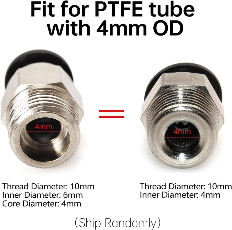 BIQU PC4-M10 Pneumatic Connector Fittings Bowden Tube Coupler Male Straight PTFE Tube Push for E3D-V6 Bowden Extruder Compatible with Ender-3 Ender-3 V2 3D Printers (Pack of 10pcs) - Image 2