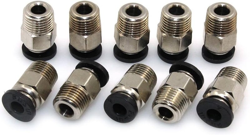 BIQU PC4-M10 Pneumatic Connector Fittings Bowden Tube Coupler Male Straight PTFE Tube Push for E3D-V6 Bowden Extruder Compatible with Ender-3 Ender-3 V2 3D Printers (Pack of 10pcs) - Image 1