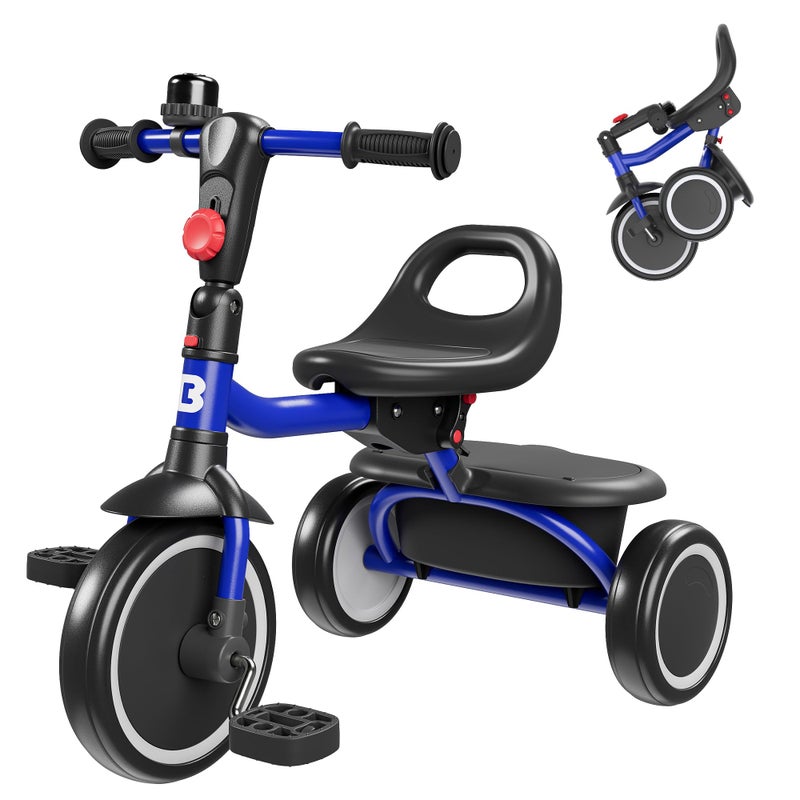 besrey Toddler Tricycle with Bell Kids Tricycle Age 18 Months to 5 Years Kids Trike Toddler Bike for 155 Year Olds Baby Trike Gifts Toys for Boys Girls Blue - Image 2