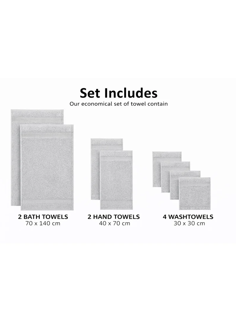 Bliss Casa Bliss Casa - 8 Pieces Towel Set - 2 Bath Towels, 2 Hand Towels, and 4 Washcloths, 600 GSM Ring Spun Cotton Highly Absorbent Towels for Bathroom, Shower Towel