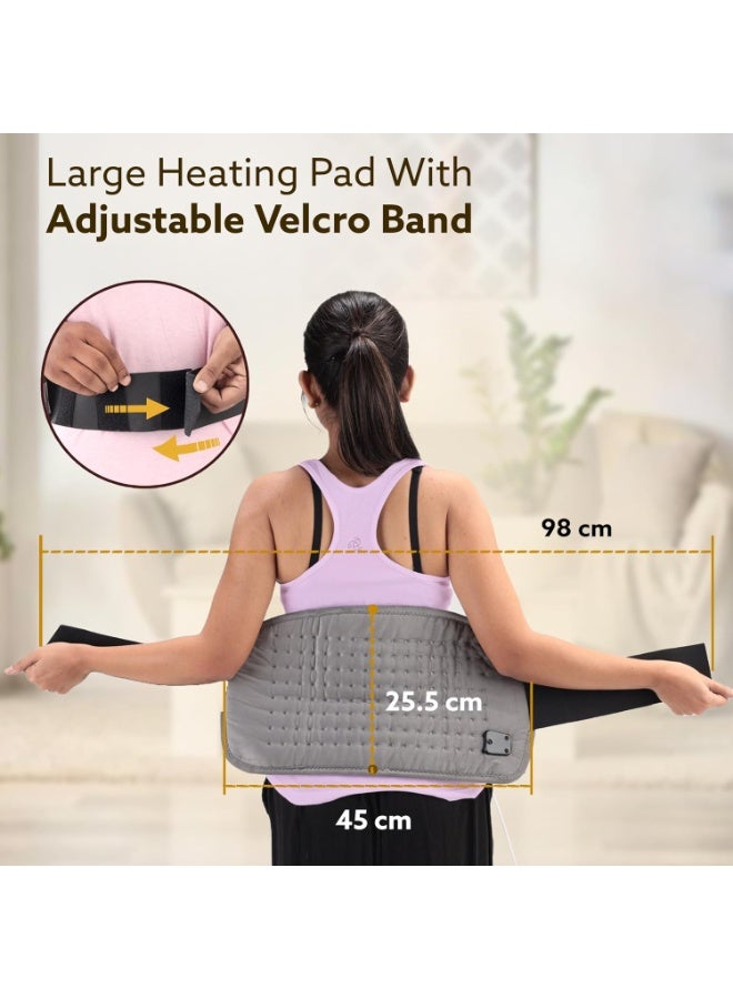 AGARO Ortho Electric Heating Pad, Orthopaedic Heating Belt with Temperature Controller, Heat Therapy Waist Belt, for Pain Relief of Back, Neck, Lumbar Muscle Strain, Cramps (Grey) - Image 4