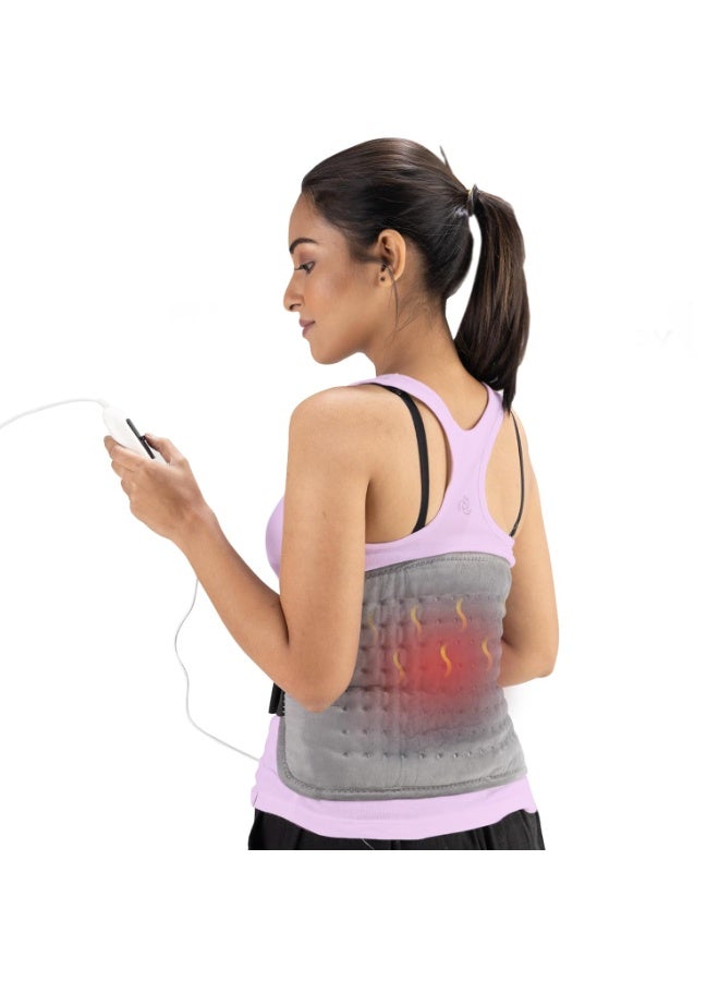 AGARO Ortho Electric Heating Pad, Orthopaedic Heating Belt with Temperature Controller, Heat Therapy Waist Belt, for Pain Relief of Back, Neck, Lumbar Muscle Strain, Cramps (Grey) - Image 1