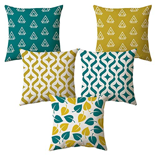 AEROHAVEN Jute 120TC Cushion Cover, 24 Inch x 24 Inch, Multi Color, 5 Pieces - Image 1