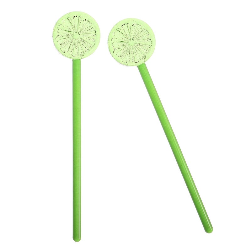 2pcs Lemon Shape Glass Drink Swizzle Sticks Cocktail Stirring Rods Reusable Bar Tools for Coffee Beverage Home Party - Image 2
