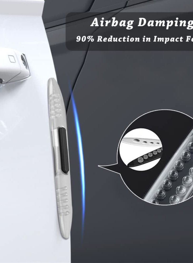 Excefore Clear Car Door Side Guards, Silicone Anti Collision Anti-Scratch Protectors for Rearview Mirror, Door, and Bumper, Set of 4 - Image 2