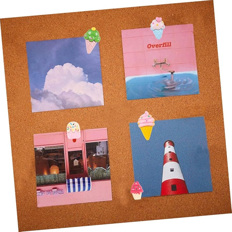 TEHAUX دبابيس دفع على شكل جليد 15 قطعة في صندوق كريستال شفاف ملحقات دبابيس حائط مكتبية للخرائط - Image 4