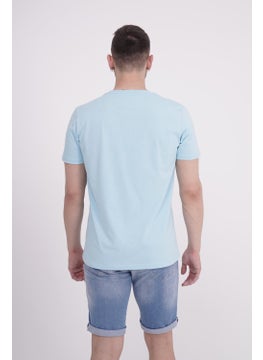 The Socks Company Palm Tree Embroidered Crew Neck Light Blue Tshirt  - Image 4