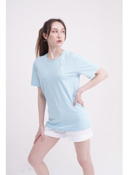 The Socks Company Palm Tree Embroidered Crew Neck Light Blue Tshirt  - Image 2