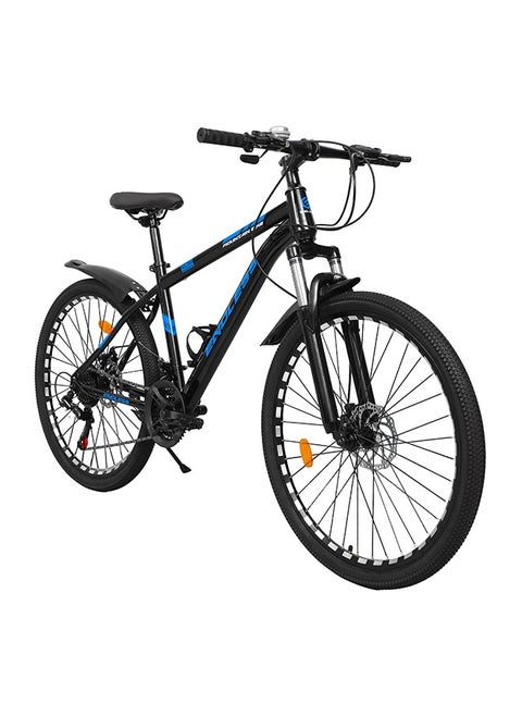 High Carbon Steel 17" Frame, 26" Wheels Mountain Bike with Shimano Altus 21 Speed Gear Shifter for Adults|Disc Brakes, Adjustable Seat, All Terrain Tyres, Suspension MTB Cycle for Men & Women