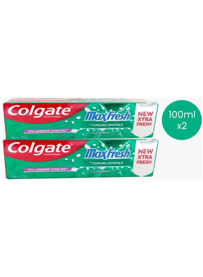 Colgate Maxfresh Cooling Crystals Clean Mint 100 Ml Pack of 2