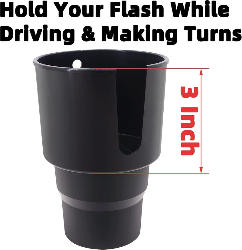 iSaddle Large Car Cup Holder Adapter Compatible with Hydro Flask 32oz 40oz 50/50 Flask, Yeti 24/30/36oz, Nalgene 32oz Coffee Mugs - Car Interior Accessory Big Bottles Car Cup Holder (Up to 3.8  Inches) - Image 3