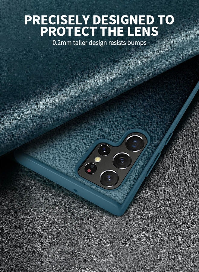 GROIC For Samsung Galaxy S23 Ultra 5g 6.8 Inch Phone Case, Leather Case with  Window, Magnetic Flip Cover, Half Window Stand Phone Shell Green - Image 3