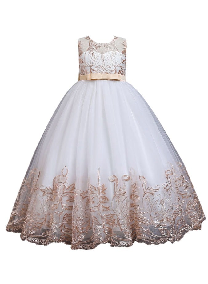D'Daniela Lace Applique Ball Champagne Gown - Image 1