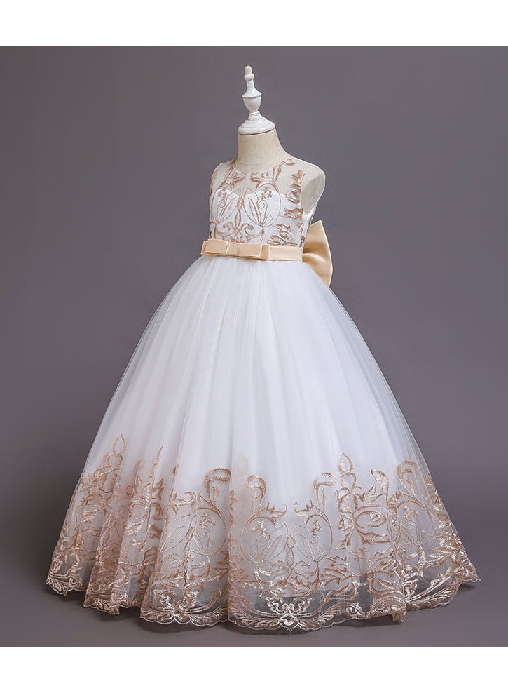 D'Daniela Lace Applique Ball Champagne Gown - Image 2