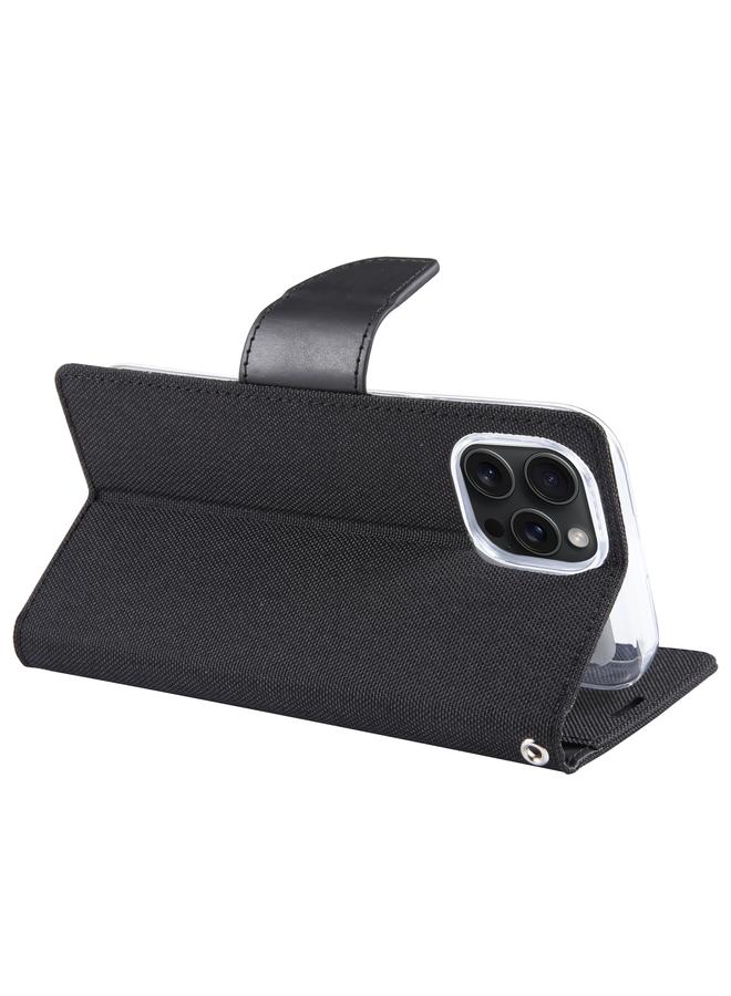 GOOSPERY Case For iPhone 15 Pro CANVAS DIARY Fabric Texture Flip Leather Phone Case  - Image 3