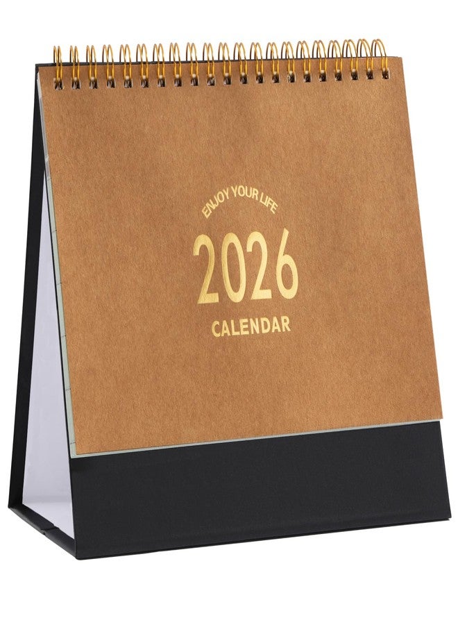 تقويم مكتبي صغير لعام 2026، يُستخدم من الآن وحتى ديسمبر 2026، تقويم مكتبي قائم قابل للطي مع قائمة مهام وملاحظات، تقويم مكتبي للعام الدراسي مع ملصقات، تقويم شهري للمكتب المنزلي (كاكي) - Image 1