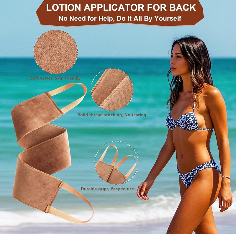 ANSPHIE 4 in 1 Luxury Velvet Tanning Mitt Self Tanning Mitt Applicator Self Tanner Brush Self Tanner Back Applicator Self Tanner Mitt Tanning Brush Tanning Glove - Image 4