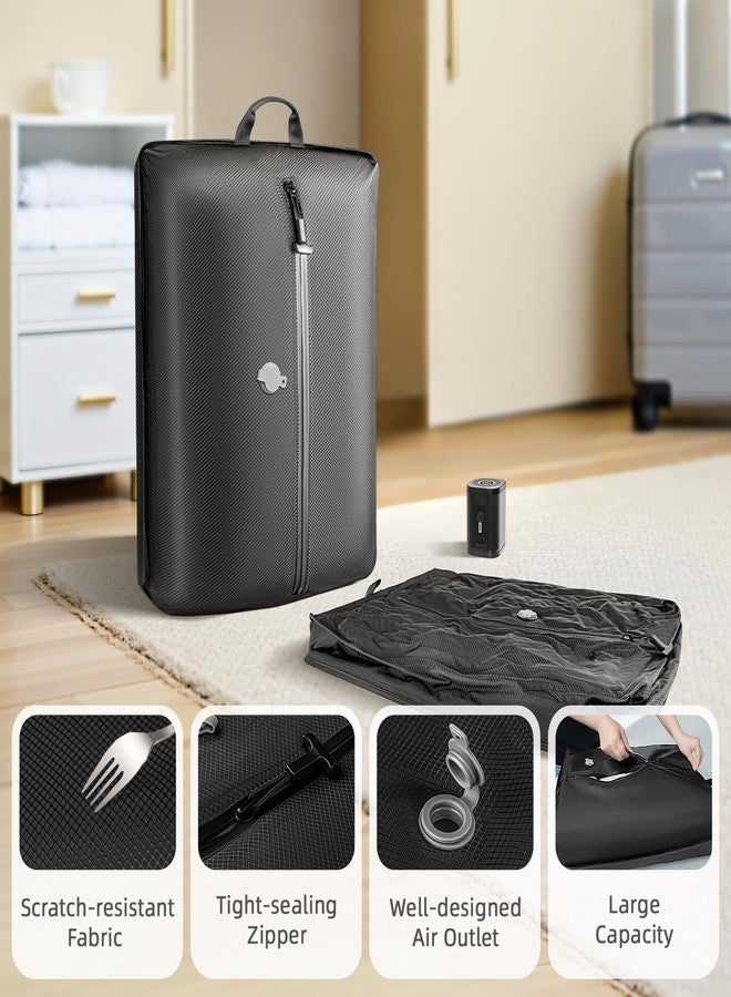 أكياس تفريغ الهواء للسفر مع مضخة لاسلكية، أكياس ضغط موفرة للمساحة للسفر، سعة 33 لتر، احترافية، مقاومة للماء بمعيار IP67، قابلة لإعادة الاستخدام، منظمات تعبئة للأمتعة والحقائب وحقائب الظهر (قطعتان + مضخة واحدة) - Image 4