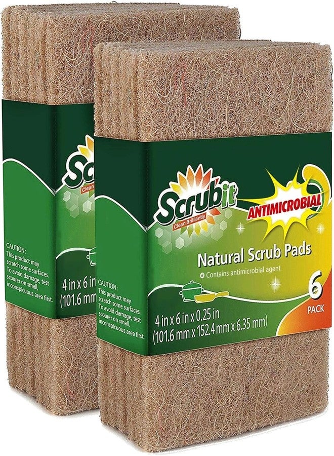 SCRUBIT Natural Scouring Pads (12 Pack) - Eco Friendly Scrubbing Pads for Kitchen Cleaning, Dishes, and Pots - Non-Scratch Kitchen Scrubbers - 100% Natural Sisal Fibers (12 Pack) - Image 1