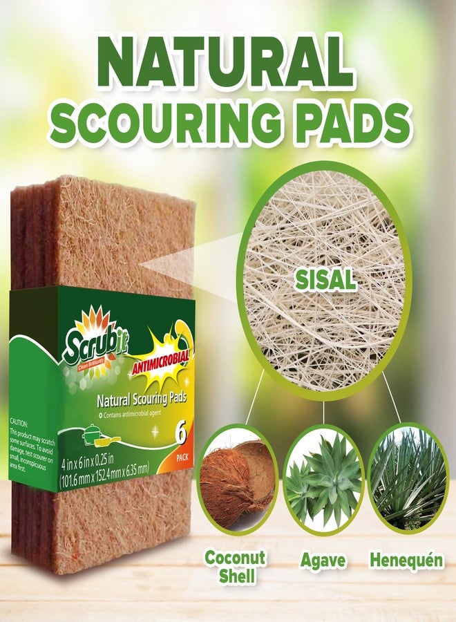 SCRUBIT Natural Scouring Pads (12 Pack) - Eco Friendly Scrubbing Pads for Kitchen Cleaning, Dishes, and Pots - Non-Scratch Kitchen Scrubbers - 100% Natural Sisal Fibers (12 Pack) - Image 2