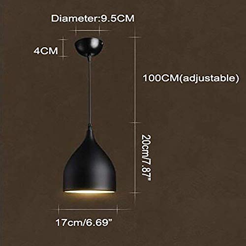 Whiteray Traditional Round Black Aluminum Metallic Decorative Hanging Lights Set Pendant Ceiling Light Classic lamp for Kitchen Dining Living room Bedroom Bathroom ((6" Shade (Pack of 2) Without Bulb) - Image 3