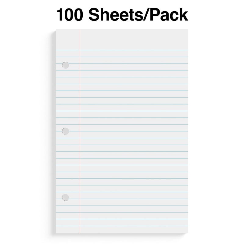 Staples 200055 College Ruled Filler Paper 5 1/2-Inch x 8 1/2-Inch 100/Pack (12301M) - Image 2