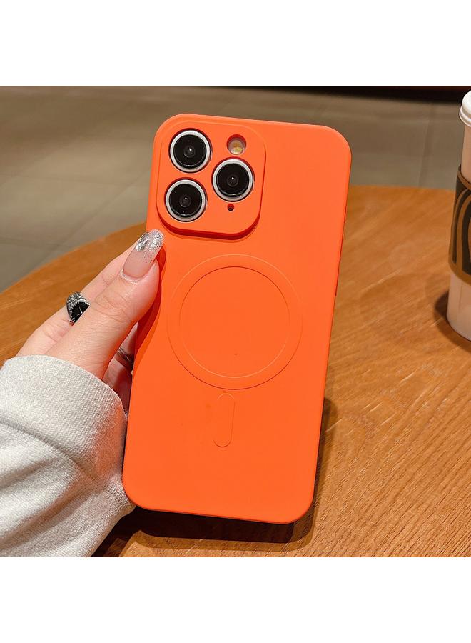 زبون جراب لهاتف iPhone 11 Pro بلون سادة من السيليكون السائل MagSafe جراب هاتف مغناطيسي - Image 1