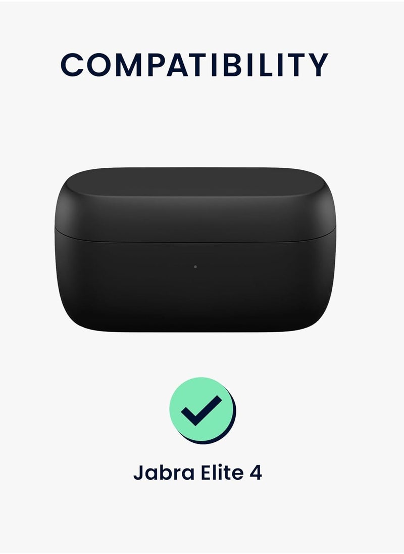 ماركة غير محددة - جراب سيليكون لجهاز Jabra Elite 4، جراب واقٍ مقاوم للصدمات وغطاء واقٍ للجلد لجهاز Jabra Elite 4 مع سلسلة مفاتيح (أخضر غامق) - Image 1