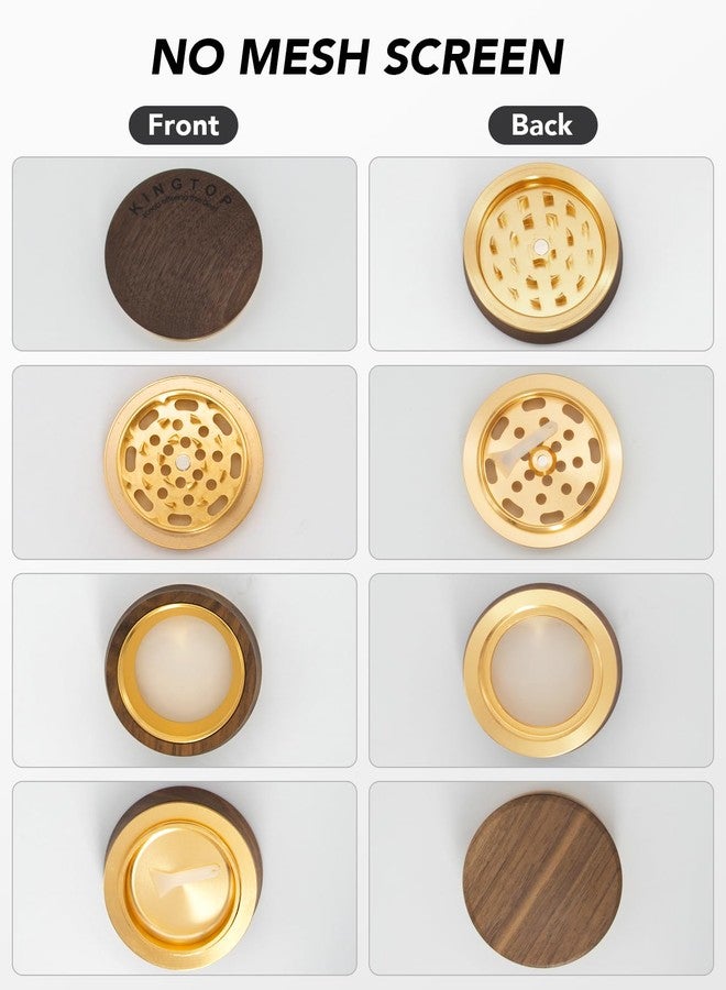 KINGTOP Grinder, Large 2.6" Walnut Wood & Aluminum Manual Grinder - Image 2