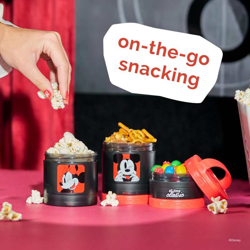 Whiskware Disney Mickey Mouse and Friends Stackable Snack Containers for Babies, Toddlers, and Kids, 3 Stackable Snack Cups for School and Travel, Cupholder Friendly, All Time Classic! - Image 4